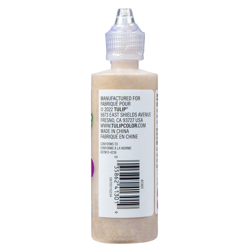 Tulip Puff Fabric Paint, Permanent Craft Paint for Clothes, DIY Projects, Notoxic, 4 fl oz 3-Pack, Glitter Gold - Image 4
